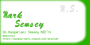 mark semsey business card